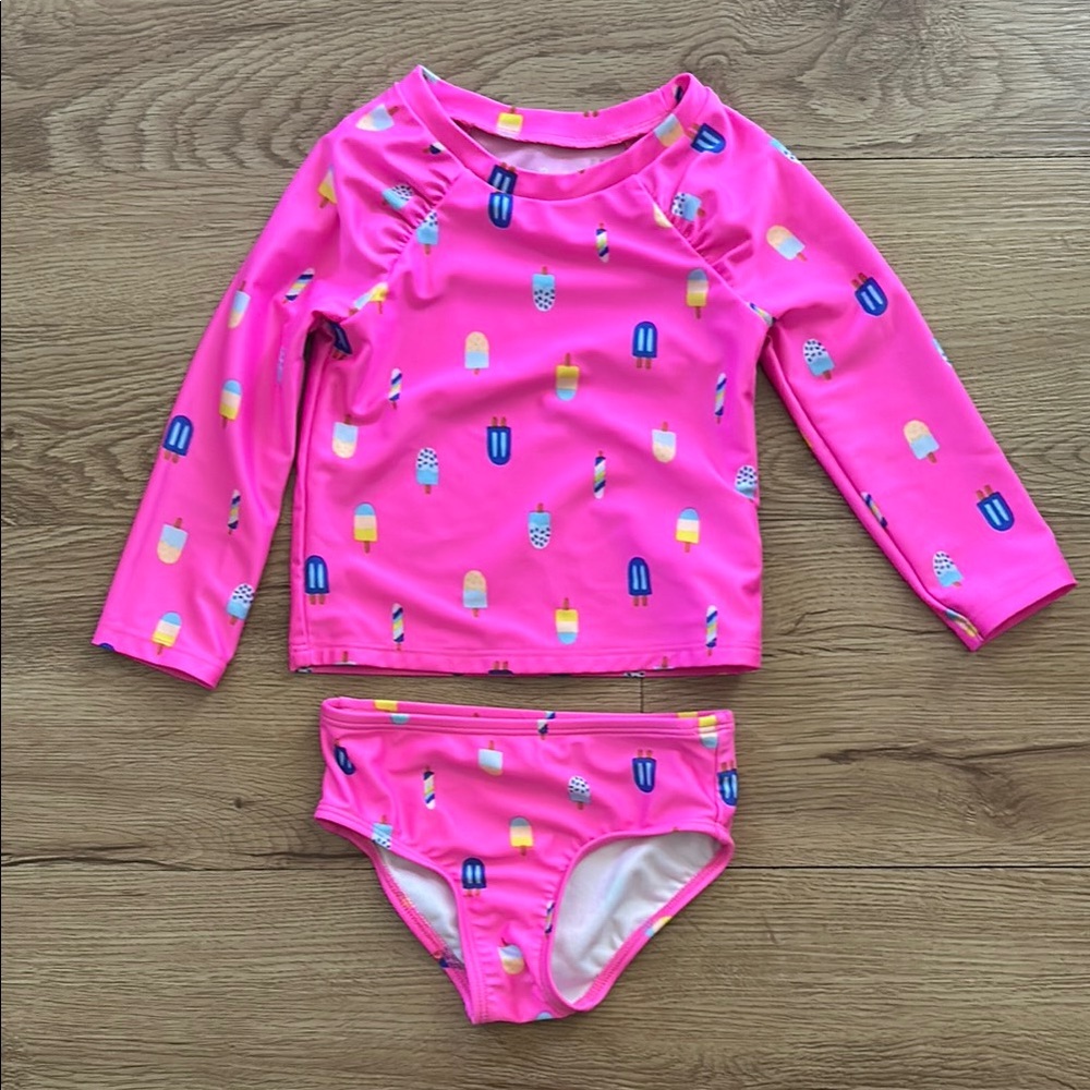 Cat & Jack Pink Rashguard Swim Set